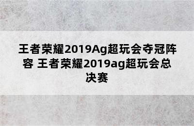 王者荣耀2019Ag超玩会夺冠阵容 王者荣耀2019ag超玩会总决赛